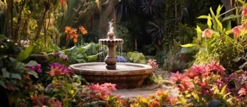 Садовый фонтан, водная скульптура, инсталляция, домашний каскад, водопад