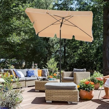 PARASOL OGRODOWY PLAŻOWY TARASOWY beże i brązy 200 x 240 cm
