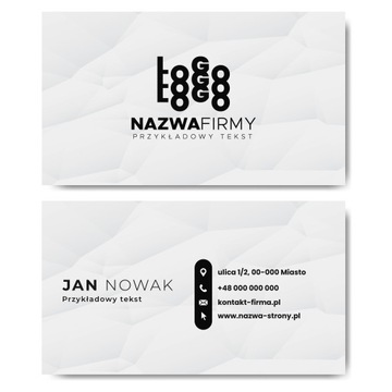 Wizytówki szare mat 350g 90x50 projekt 250 sztuk