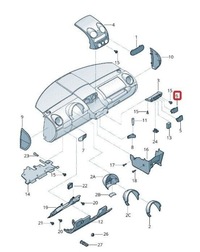 фото thumb №5, Корпус кришки перемикача панелі розподільчої vw beetle права o/s