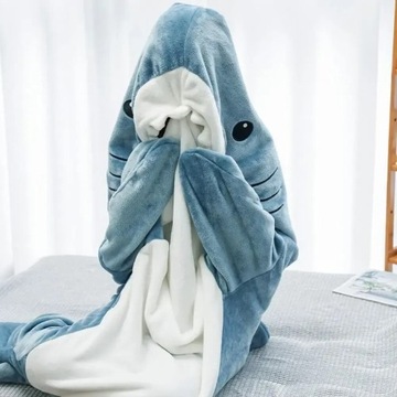 Одеяло SHARK Пижама SHARK Спальный мешок Костюм Синий НА РОСТ 160-168 СМ