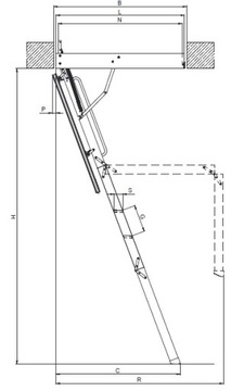 Чердачная лестница с люком FAKRO LWK PLUS 70x111/280