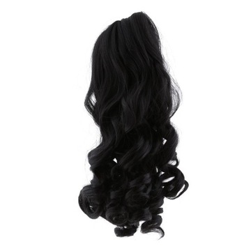 Fantasy Middle Parting Wavy Curly Hair Black