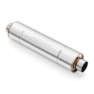 Sportowy Tłumik Przelotowy RM02 przetłoczenie dł.500mm/dolot 76mm/śr. 130mm