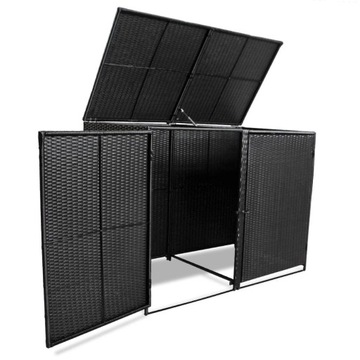 Чехол на 2 мусорных бака VidaXL 43887 черный 148 x 80 111 см