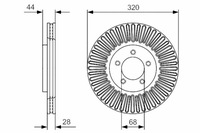 фото thumb №1, Bosch тормозные диски тормозные 2szt. перед nissan x-trail iii renault koleos