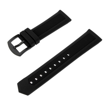 Zapasowy pasek silikonowy do 21mm czarny