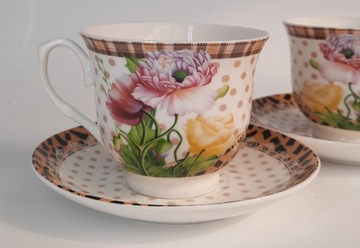 ЧАШКИ 6 ШТ. Фарфор Цветы Пиона Yamasen Fine Porcelain