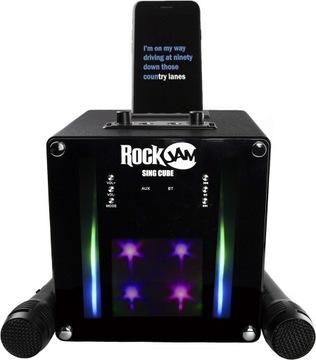 КОМПЛЕКТ КАРАОКЕ JamRock со светодиодной подсветкой Bluetooth + 2 микрофона