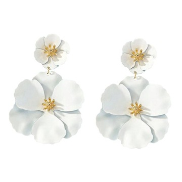 Flower Dangle Earrings Boho Matte Layered Floral Earrings Chic