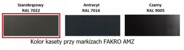Markiza AMZ 10% 090 do okien FAKRO i OptiLight 66x98 kaseta RAL7022