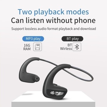 Наушники Ipx8, водонепроницаемые, MP3-плеер, 16 ГБ