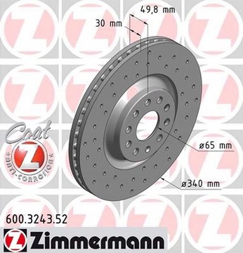 Диски ZIMMERMANN SPORT - SKODA SUPERB III 340мм
