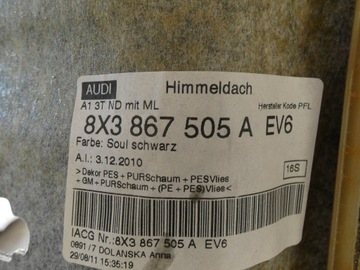 фото thumb №11, Kpl чорна стеля + обладнання audi a1 8x 3d 3 двері s-line 8x3867505a