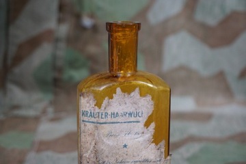 Старая аптечная бутылка, стеклянная этикетка