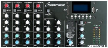 Studiomaster CLUB XS8+ - mikser 4 kanały mikrof. z kompres. USB bluetooth