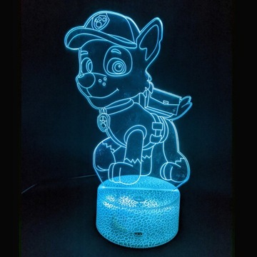 3D LED ночник PAW PATROL ROCKY USB + ДИСТАНЦИОННЫЙ