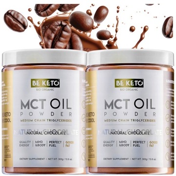 KETO OLEJ MCT Z Kokosa W Proszku BeKeto CZEKOLADA 300g Lekkostrawny