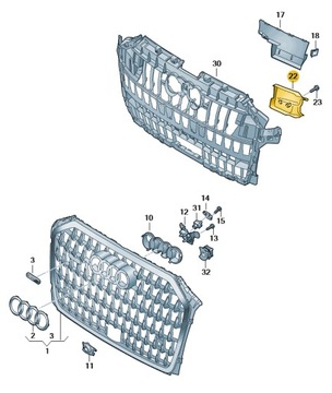 фото thumb №1, Руль воздуха решётка решётка перед левая audi a8 d5 aso оригинал