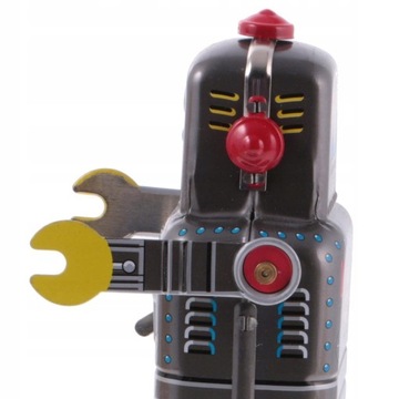 Klasyczna zabawka z cyny nakrecany robot z