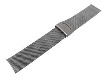 BRANSOLETA DO ZEGARKA SIATKOWA MESH SREBRNA 22MM + TELESKOPY