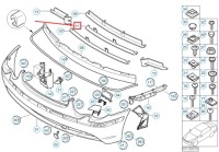фото thumb №9, Bmw 7 e65 передний бампер средний решётка радиатора acc 51117015025 оригинальный