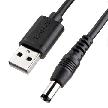 Кабель Unitek, кабель питания USB - вилка постоянного тока 5,5/2,5 мм 9 В 1,5 м 36 Вт