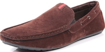MĘSKIE MOKASYNY BRĄZOWE ZAMSZOWE BUTY WSUWANE CASUAL MUST HAVE SEZONU HOT