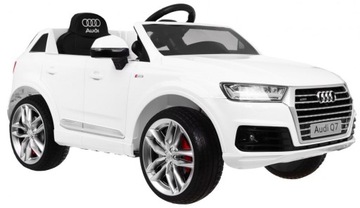 Audi Q7 Quattro S-Line с аккумулятором Белый + Пульт дистанционного управления + Свободный запуск + EVA + Ra