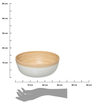 Бамбуковая миска круглая, БЕЛАЯ, 30 см, салатница