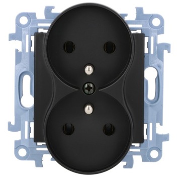 Simon 10 ДВОЙНАЯ РОЗЕТКА З/У МАТОВЫЙ ЧЕРНЫЙ CGZ2M.01/49