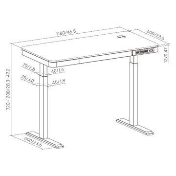Электрический стол Регулируемый 120x60 INDUCTION Spacetronik 60кг + Ящик