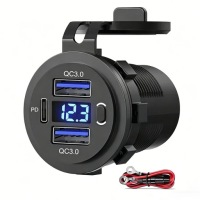 Зарядное устройство usb qc 3.0 pd 66w к надстройка quick charge 12v 24v Цена, фото thumb