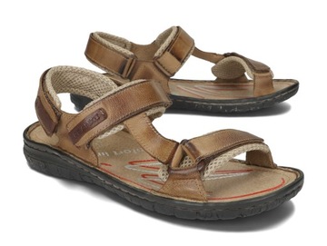 Мужские сандалии на липучке натуральная кожа Удобная 212/FRA Light Brown 44