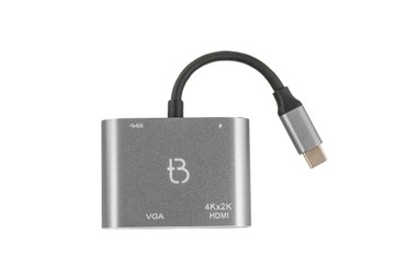КОНЦЕНТР USB-C АДАПТЕР HDMI 4k VGA USB 3.0 PD
