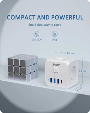 LENCENT Настенная планка с вилкой европейского стандарта 7 в 1, PD35W 3AC 3U1C