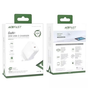 Настенное зарядное устройство Acefast GaN (вилка для Великобритании), USB C