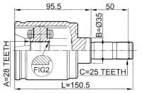 фото thumb №3, Шарнір піввісь внутрішній правий honda integra 4d db6 jp febest