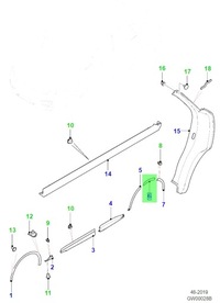 фото thumb №9, Оригинальная левая планка крыльев заднего jaguar f-pace svr 5.0v8 t4a38592