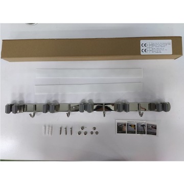 ДЕРЖАТЕЛЬ ВЕШАЛКИ ДЛЯ ШВАБРЫ, МЕТЛА, ЛОПАТА, 5 ПОЛОК И 4 КРЮКА