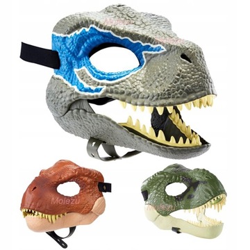 Maska Furry Raptor Maska Horror Dinozaury Ruchome