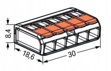 Szybkozłączka WAGO 221-415 5 x 0,14 - 4mm² 25szt