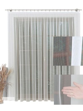 Firany Grecki Tiul Firana Nowoczesna W Stylu Lill Krem Z Taśmą 210x200cm