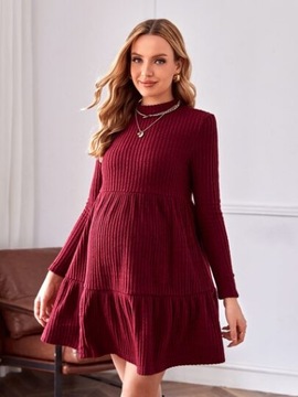ТРИКОТАЖНОЕ ПЛАТЬЕ ДЛЯ беременной SHEIN, бордовый, 36 юаней