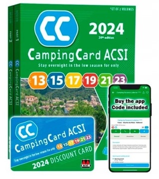 КОМПЛЕКТ EUROPA CampingCard ACSI 2024: ПУТЕВОДИТЕЛЬ x 2 + СКИДОЧНАЯ КАРТА + КАРТА