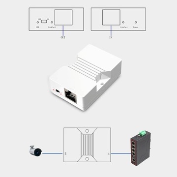 Удлинитель POE, порты RJ45 10/100 м, вилка диапазона 656 футов и компактный Ethernet