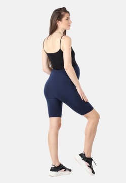 Legginsy ciążowe krótkie szorty damskie BIO-bawełna BE20-285 Granatowy M