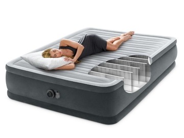 Двуспальная кровать с надувным матрасом и насосом Intex 230 В + подушка МОДЕЛЬ 2024 г.