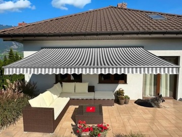 Markiza elektryczna 250x200 Szaro-Biała PREM