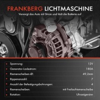 фото thumb №5, Генератор frankberg 180a сумісний з bmw 3 e92 5 e60 бензин